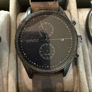 MVMT Black Dial Watch with Camo Strap